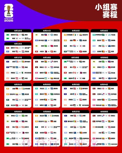 世界杯小组赛赛程高清